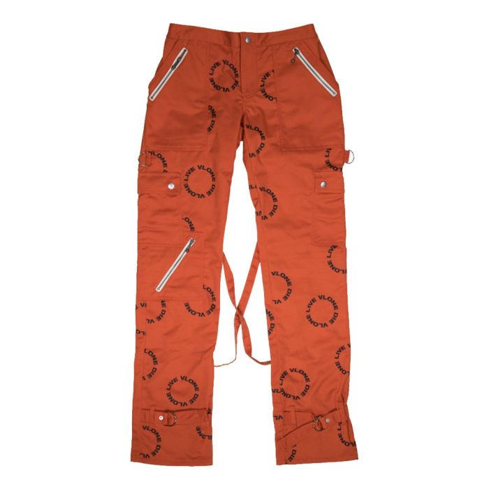 VLONE Logo Bondage Pants Orange