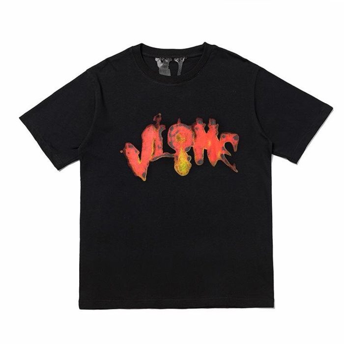 Vlone Halloween Flaming Pumpkin Tee – Black